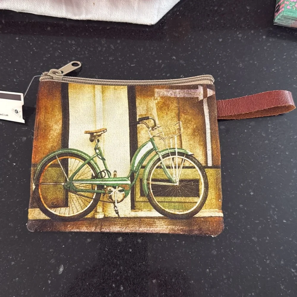 Vintage Bicycle Print Wristlet